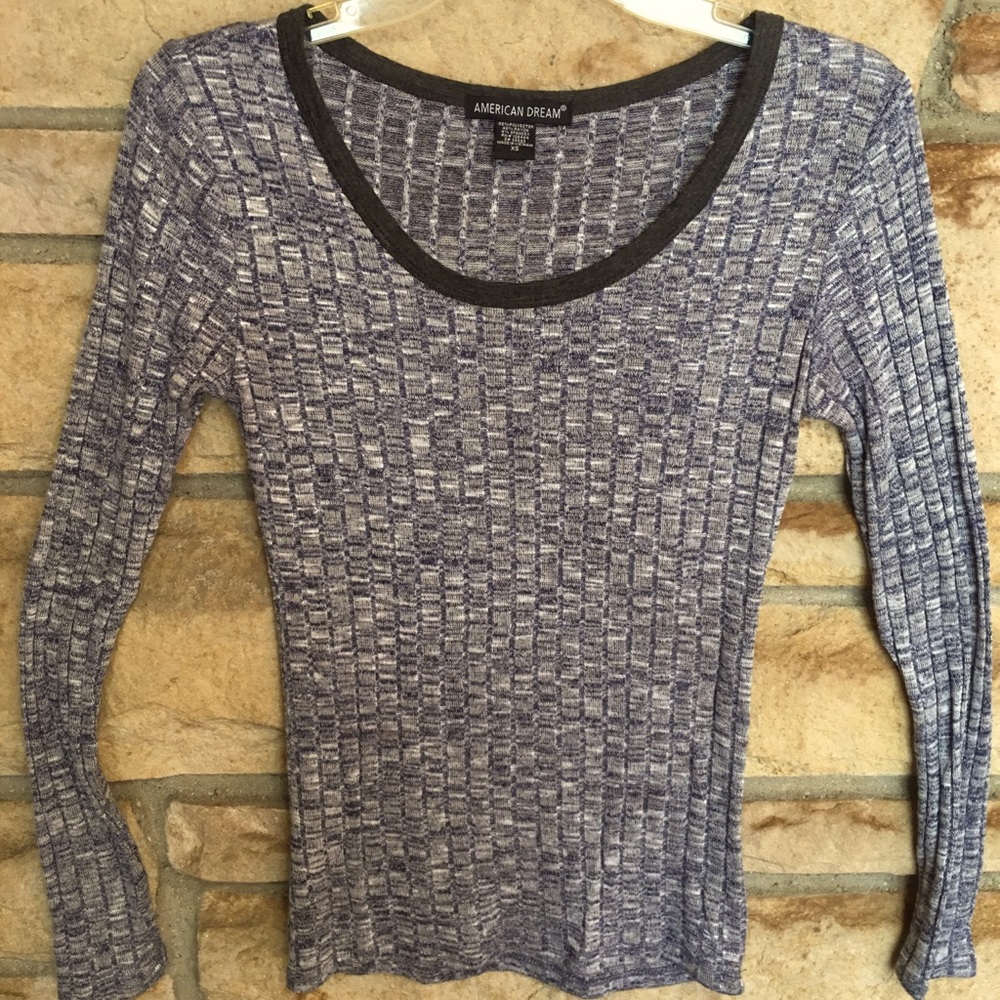 Scoop neck grey heather top